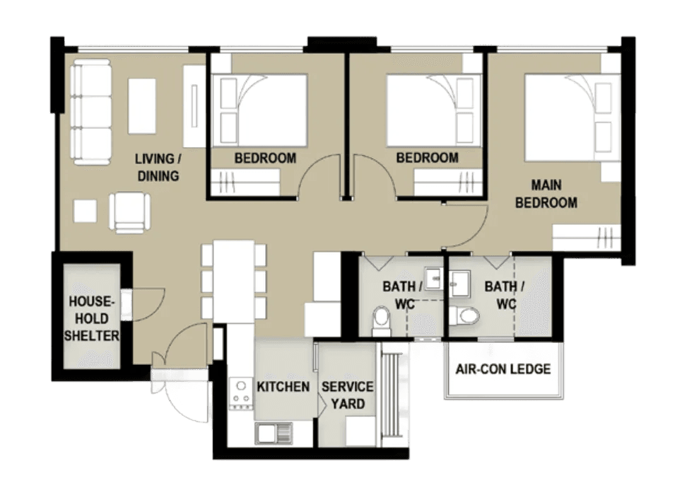 4-Room Layout A