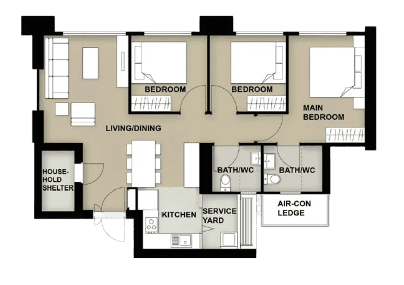 4-Room Layout B