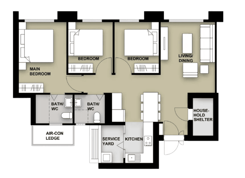 4-Room Layout F